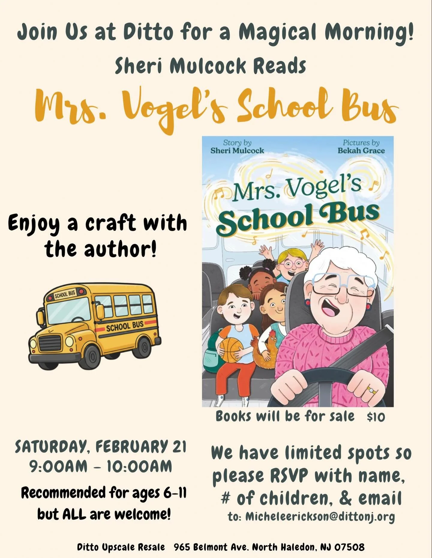 We hope you join us for a fun morning! Don&rsquo;t forget to RSVP to the email on the flyer.  Spots are limited