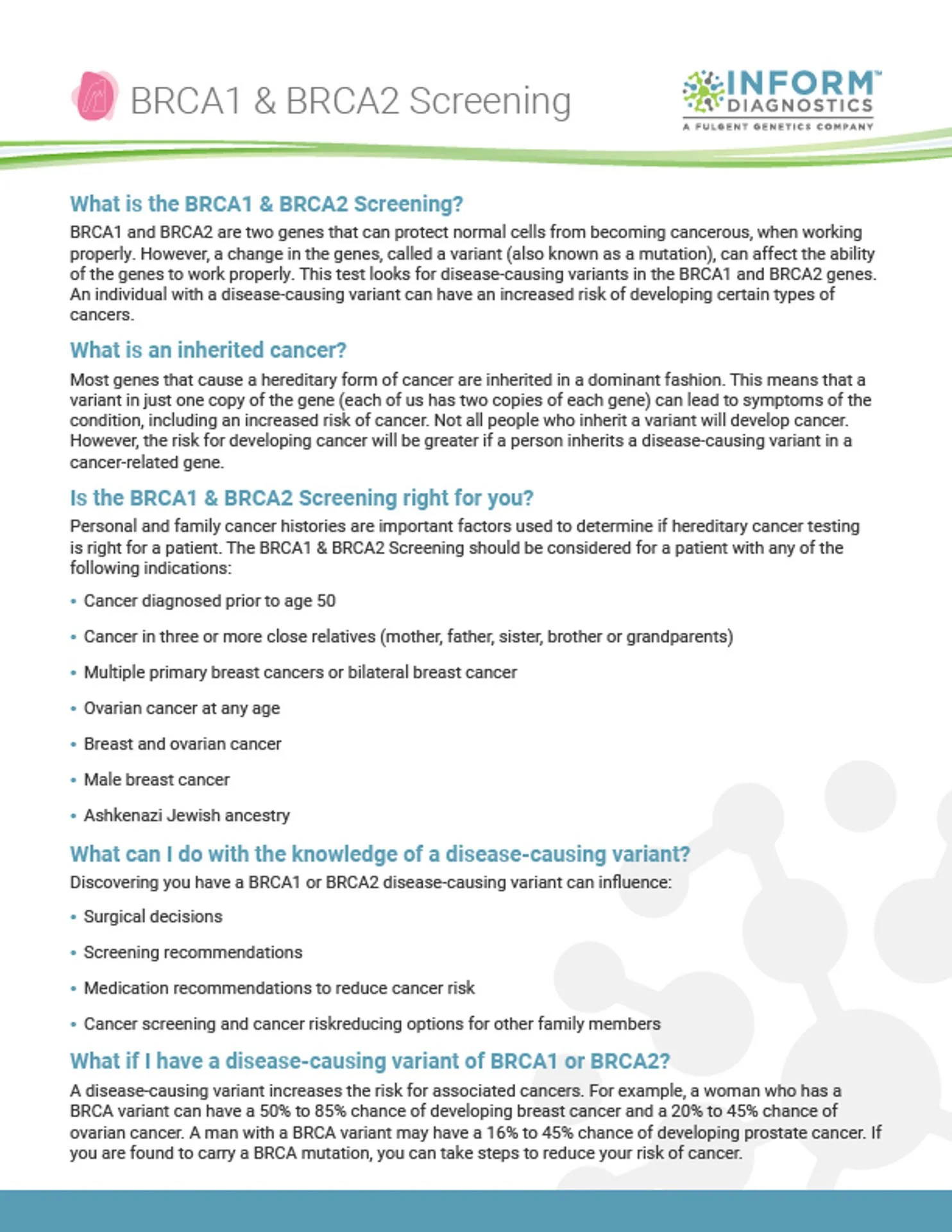 Inform Diagnostics - BRCA1 & BRCA2 Screening