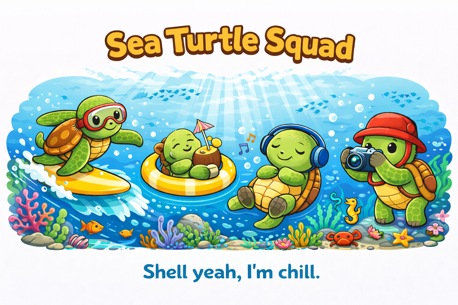 sea turtle squad mug