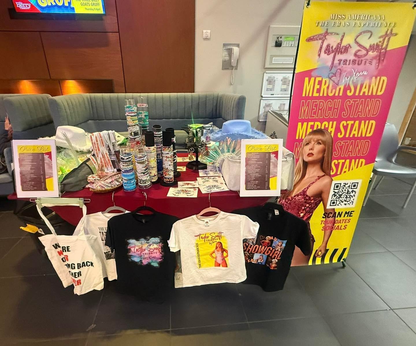 MERCH STAND 

We sell our own merchandise at all of our theatre shows 🙌  You&rsquo;ll normally be greeted by Momma P Merch who sets up this beautiful stand. There&rsquo;s an awful lot to choose from such as Lanyards, Friendship Bracelets, Tote bags,