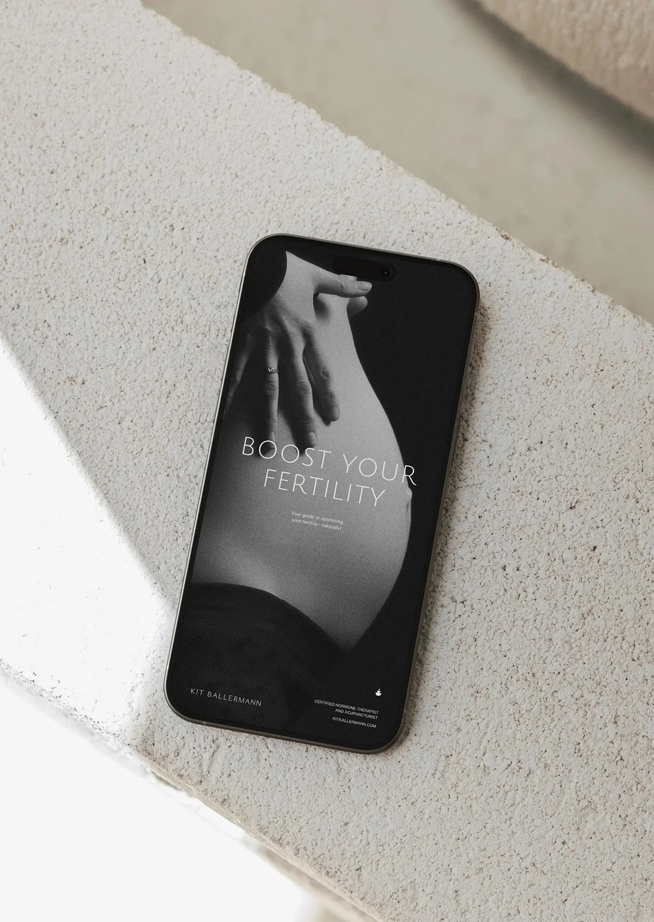 Fertilitetsforløb og graviditet vist på mobilskærm