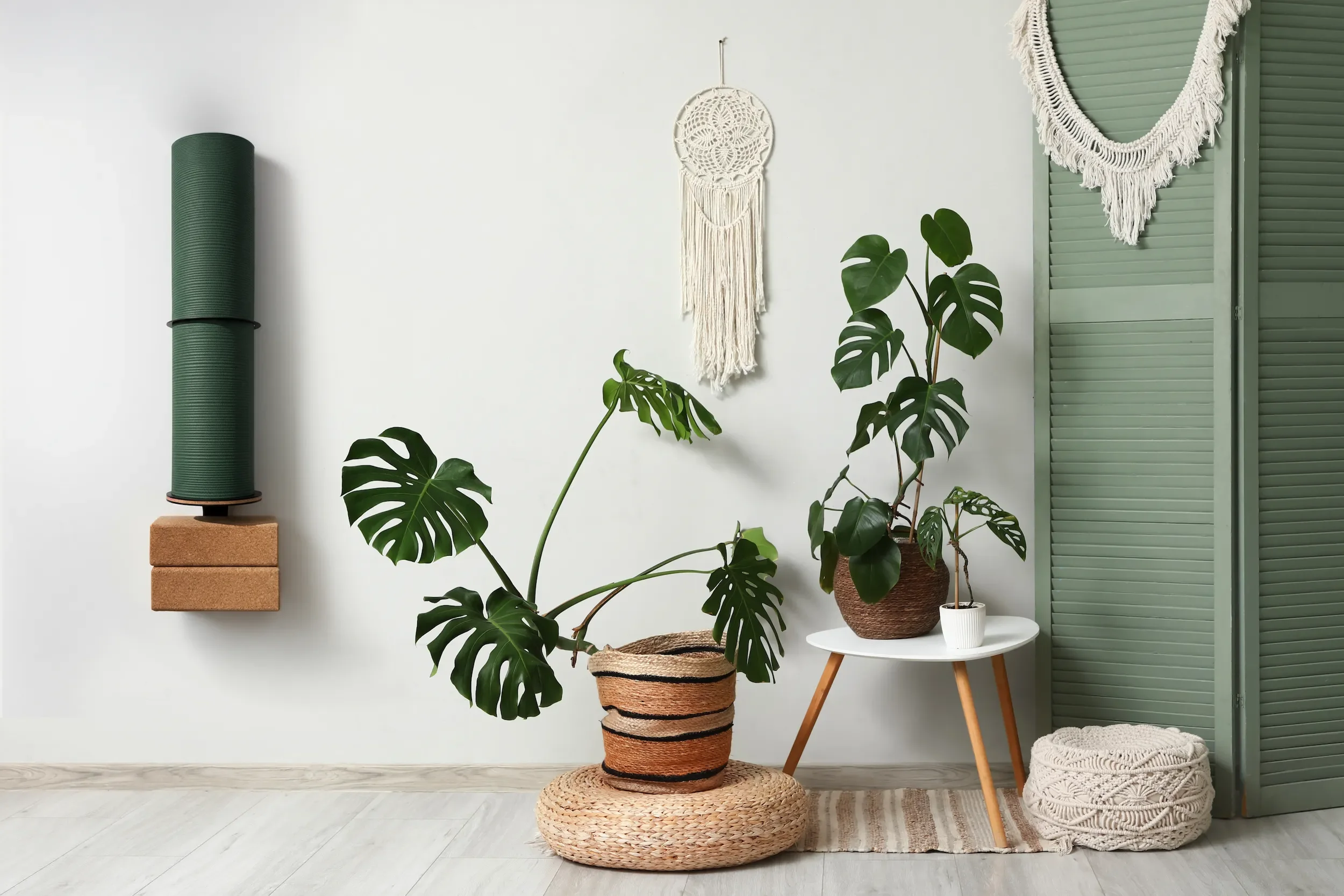 DuoBase Yogaaufbewahrung für Yoga Zubehör, minimalistisch an der Wand befestigt