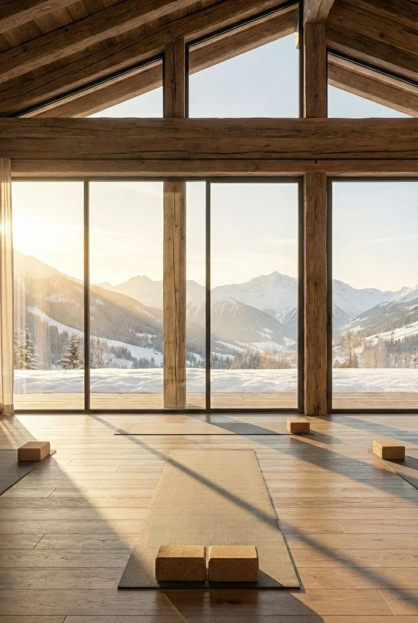 Yogaraum im Yoga Hotel - sonnendurchflutet