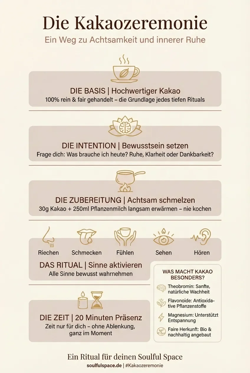 Anleitung: Ablauf einer Kakaozeremonie im Schaubild