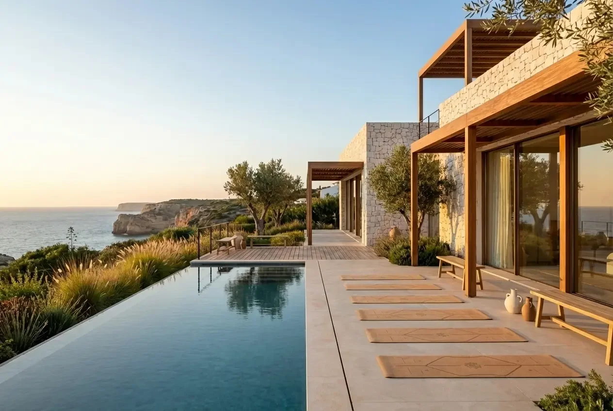 Luxuriöse Yoga Retreat Location auf Mallorca mit Pool und Meerblick