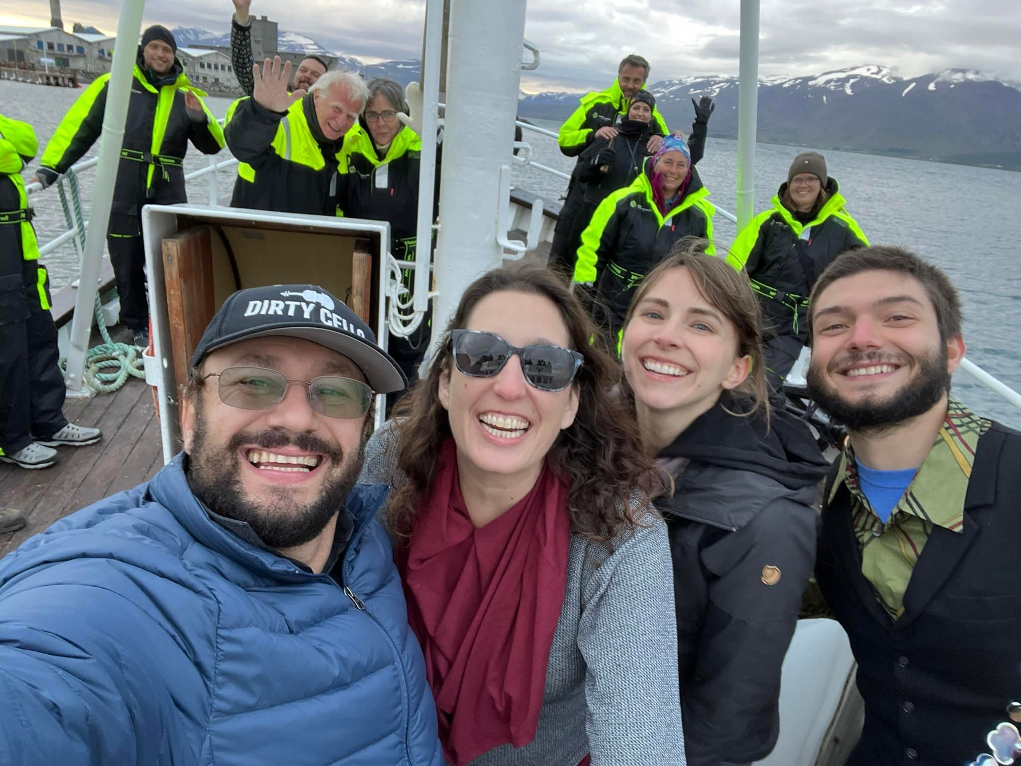 With all the hot weather, I&rsquo;m missing performing in Iceland! Here&rsquo;s a photo from when we performed on a whale-watching boat in Iceland. The boat was rocky and Crystal our drummer had to duct tape the legs of her drum set down. The whales 