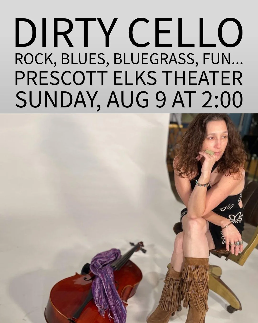 Dirty Cello is headed to Prescott, AZ Aug 9! Let your friends know!

#dirtycello #prescott #elkstheater #livemusic #aug9