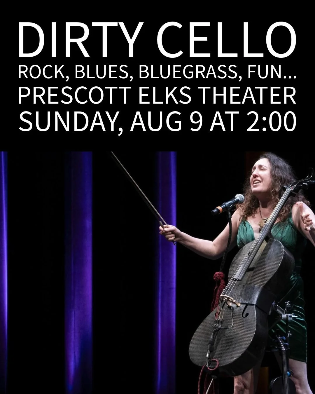 Our first time playing at this theater in Prescott, AZ - we're so excited!

#dirtycello #prescott #elkstheater #livemusic #aug9