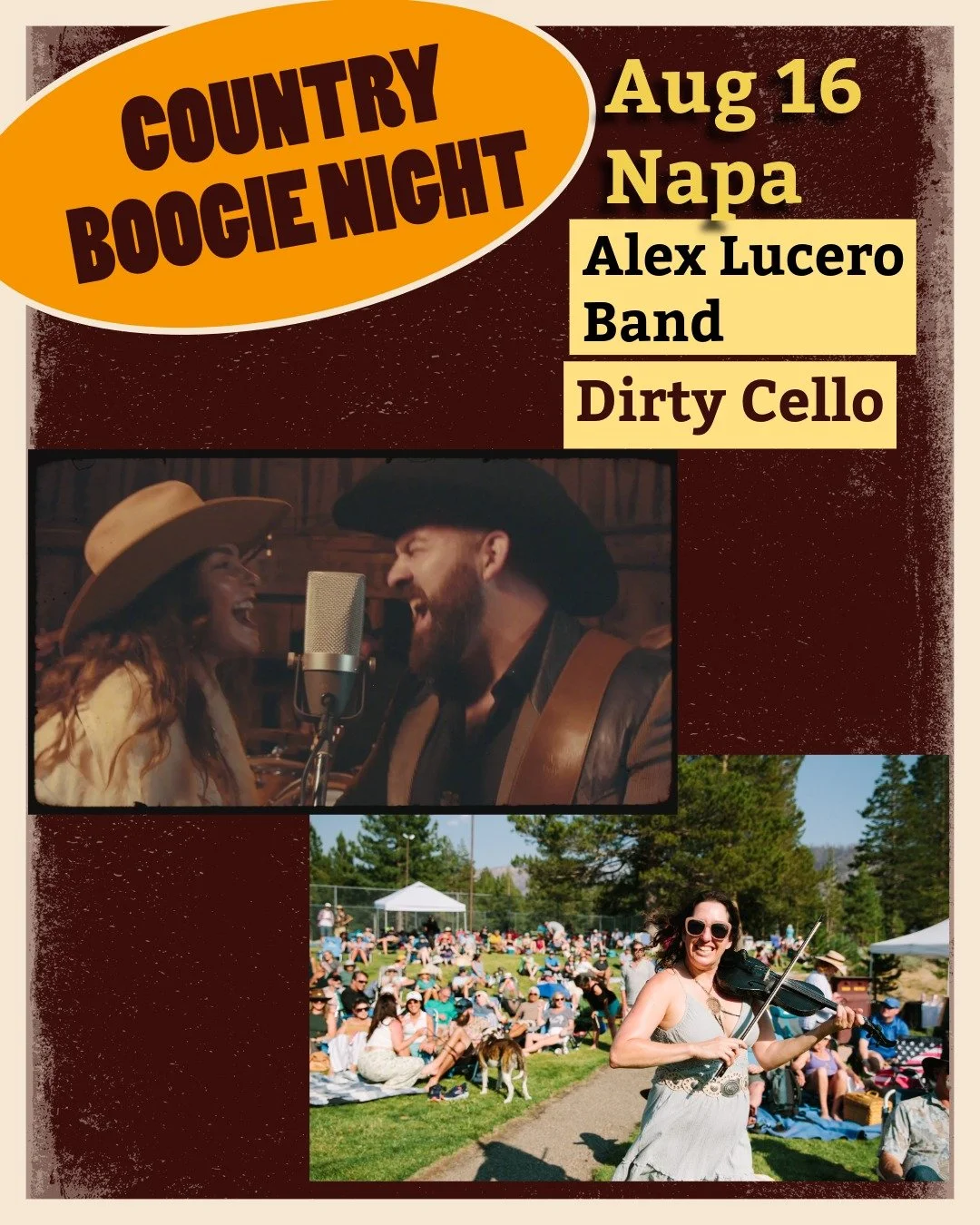 Not Loud Concerts presents Country Boogie Night at Napa Yard!
Sunday, Aug 16 at 7 pm
Tickets: NotLoudConcerts.com