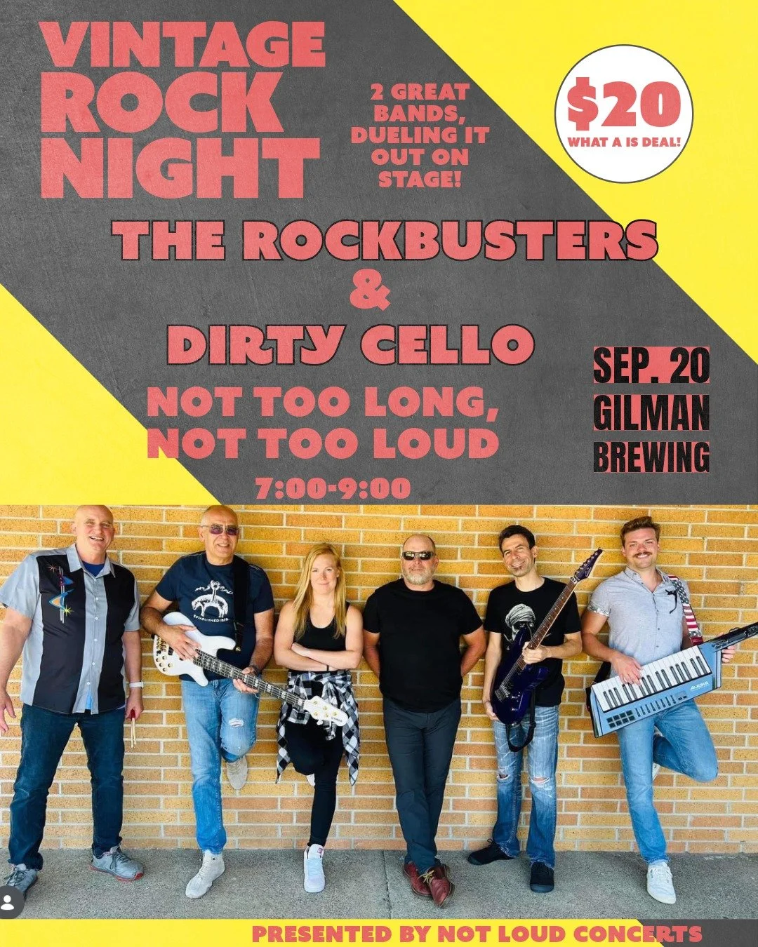 Not Loud Concerts presents..
Vintage Rock Night
Gilman Brewing in Berkeley

Sunday, Sept 20 from 7 - 9 pm
Tickets: $20 at notloudconcerts.com