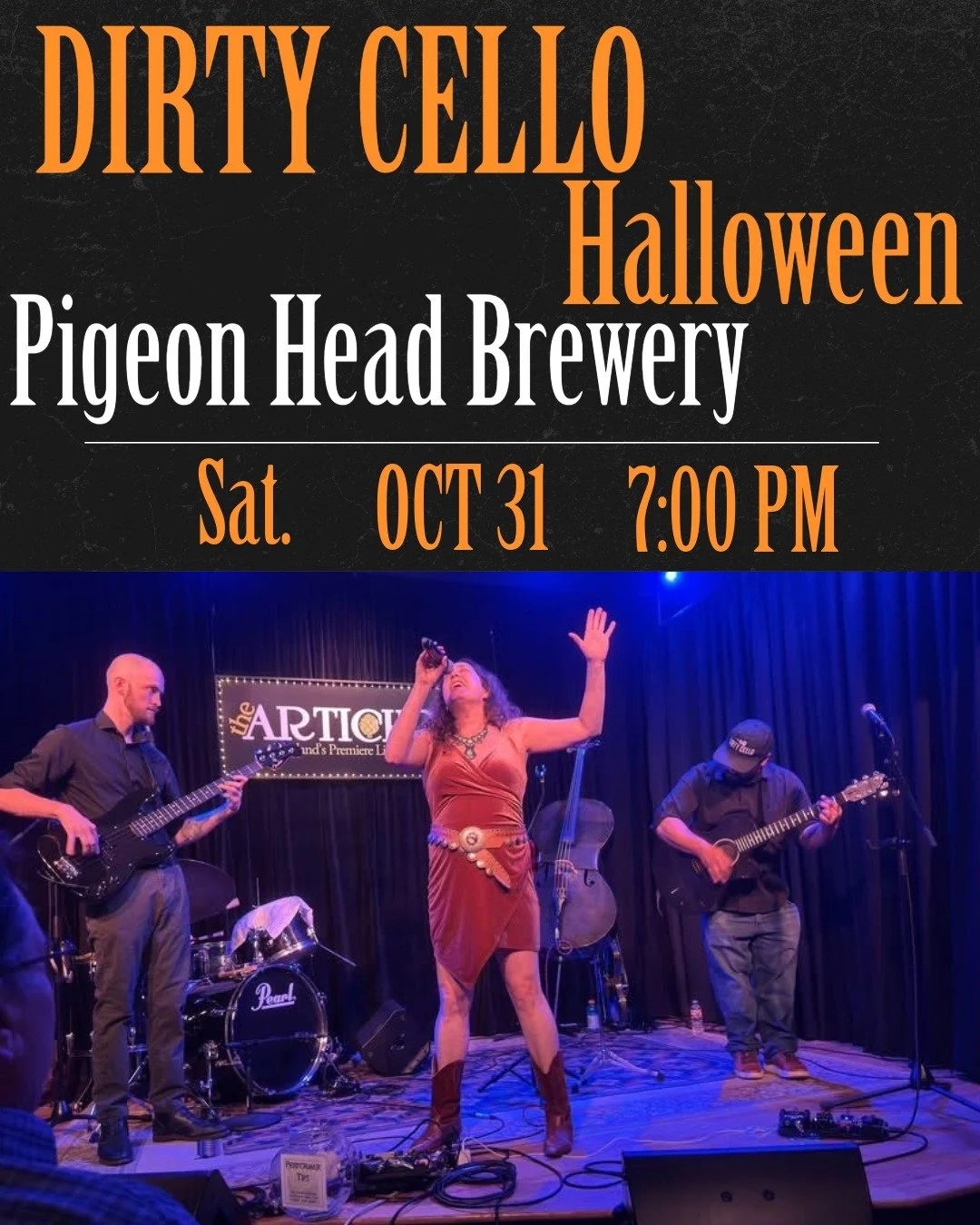 RENO!! 
We're coming to you for Halloween! 
Oct 31 at 7 pm
Dirty Cello
Grab your tickets at DirtyCello.com
#reno #dirtycello #halloween #pigeonheadbrewery