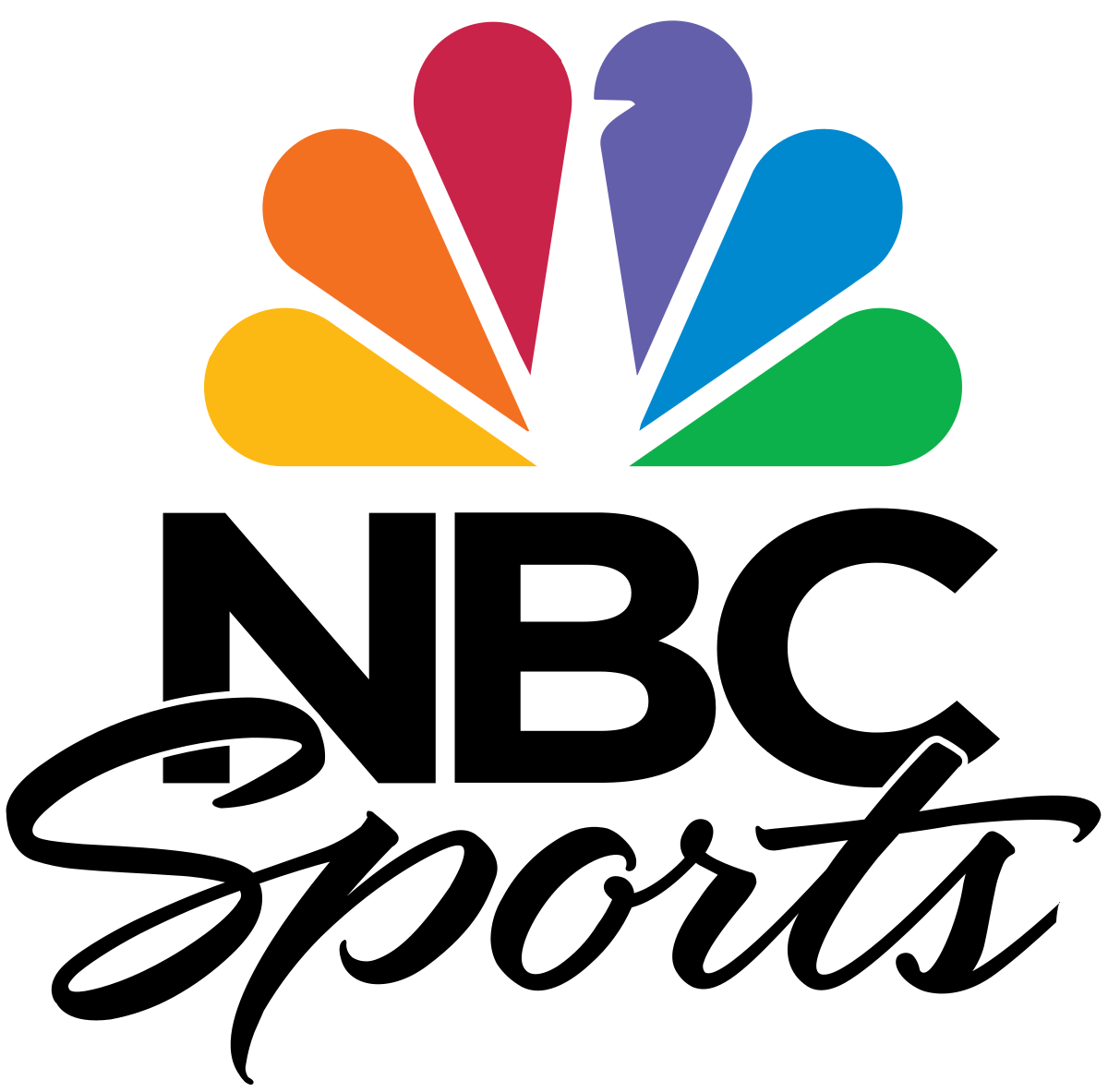 NBC Sports logo with peacock emblem above the word 'Sports' written in cursive