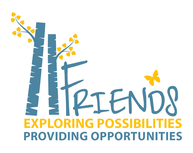 Logo with the word 'FRIENDS' and the phrase 'Exploring Possibilities, Providing Opportunities' underneath.