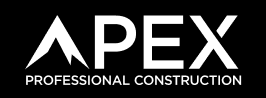 APEX Professional Construction logo on a black background