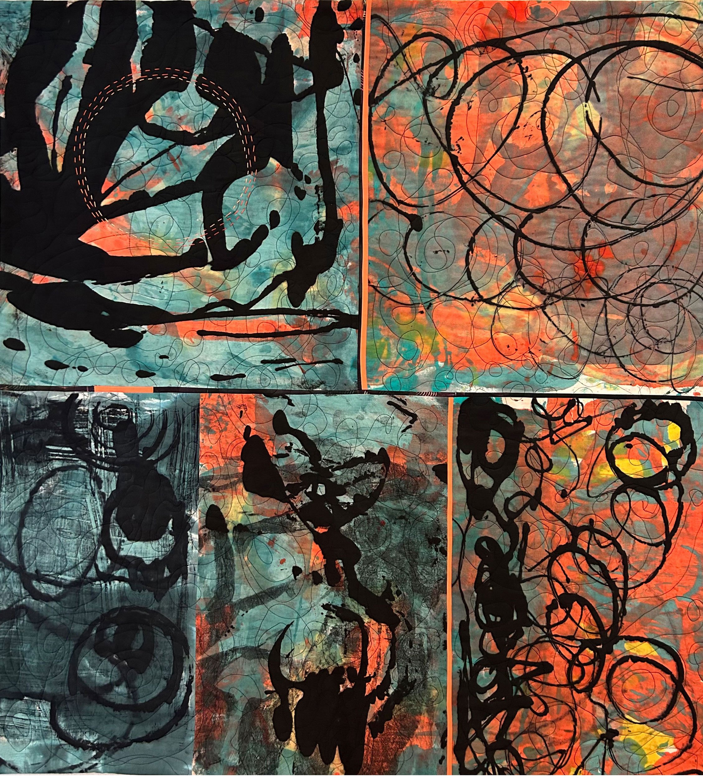 Afire, 41”Hx38”W