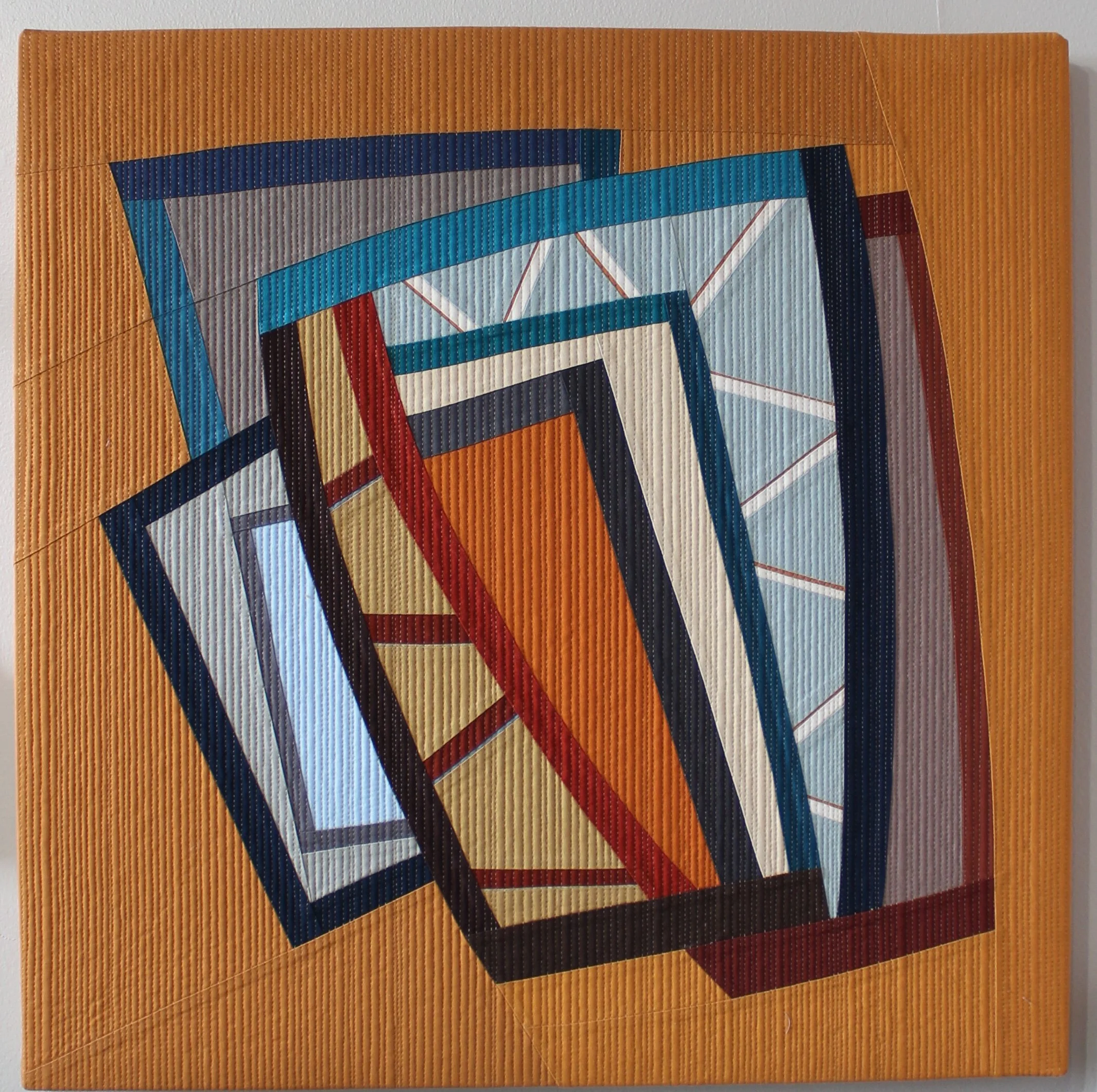 Embrace. Quilt mounted on Stretcher.  24" x 24" x 1.5"