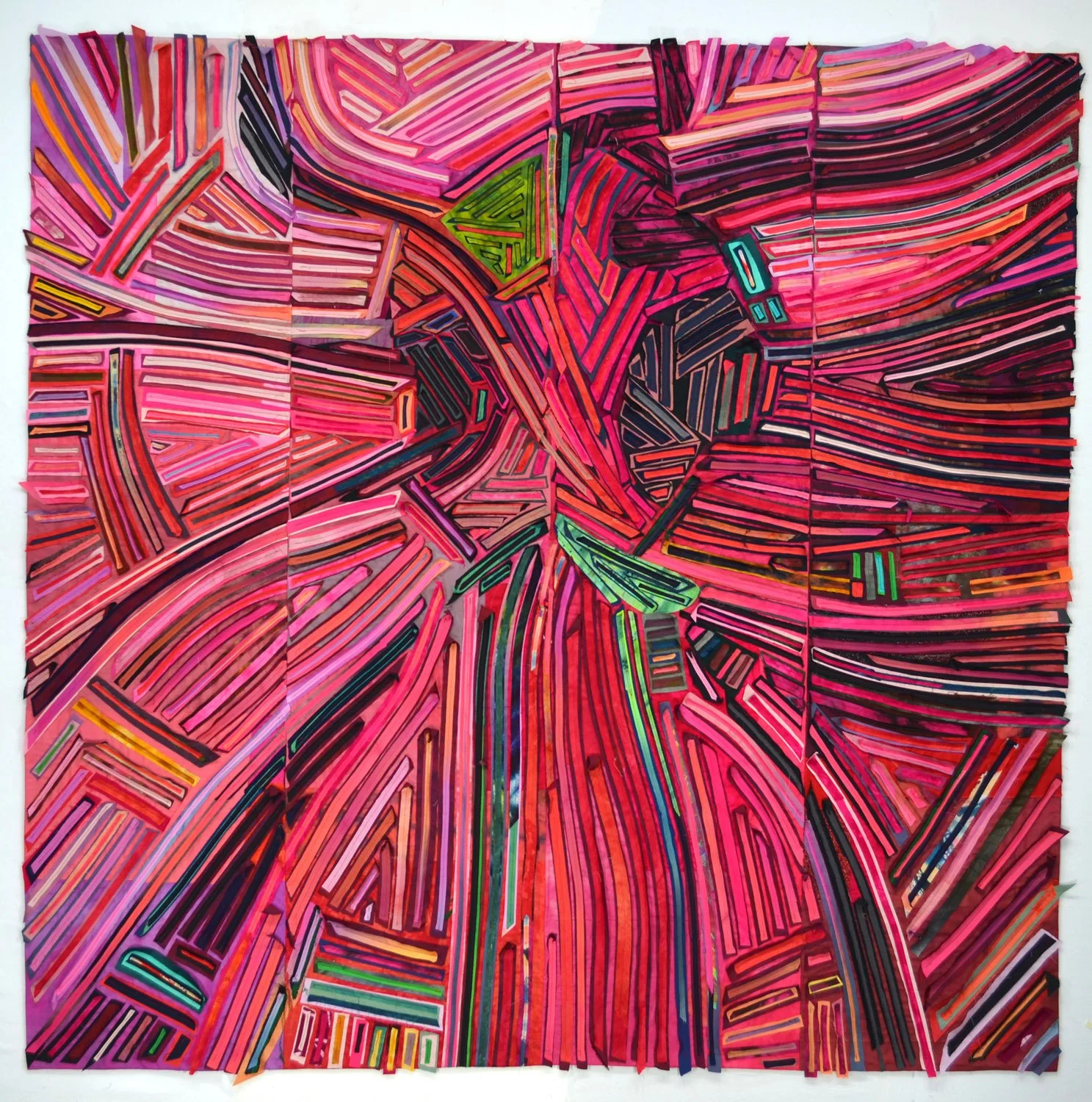 Tricolour Red  72x72"