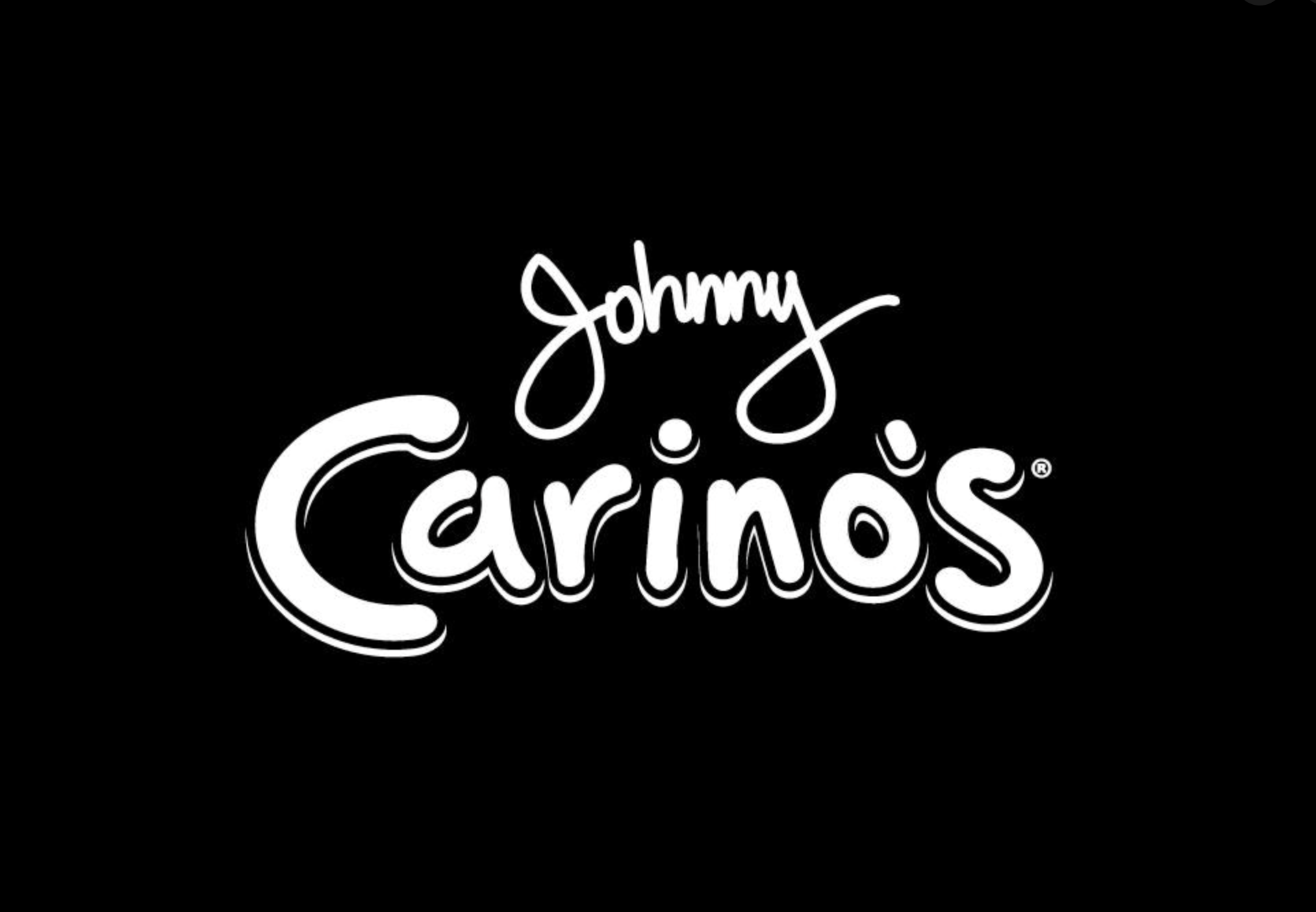 Black background with white logo reading "Johnny Carino's".
