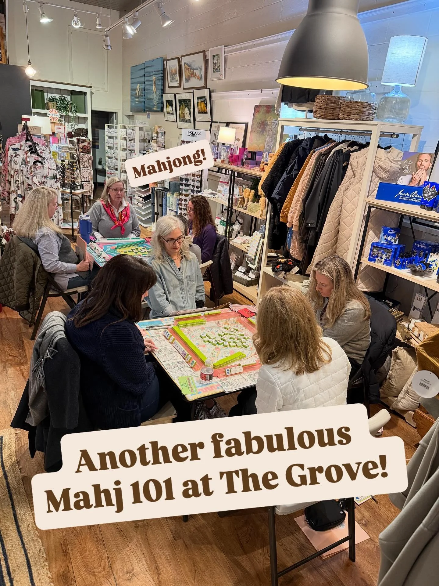 Another Fabulous group of women learning Mahjong at The Grove! 

Booking lots of Mahj 102 which tells me they are coming back for more! 

We are all craving community and connection and of course a bit of competition! Come play with us! 🀄️
.
.
.
.
.
