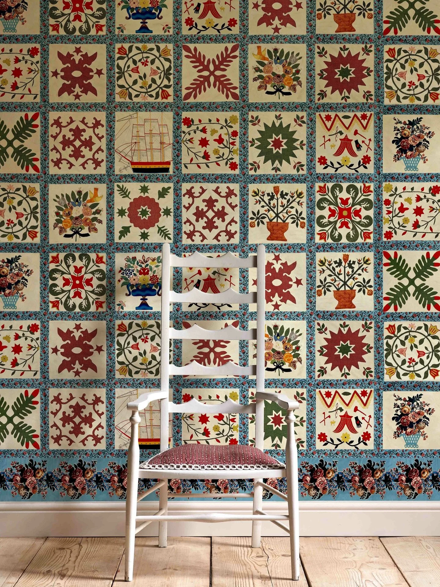 Introducing Lewis &amp; Wood&rsquo;s newest collection - P A T C H W O R K

The first pattern - Baltimore - is based on a traditional album quilt made in mid-19th-century Baltimore, Maryland, and reinterpreted into a confident, full-scale print.

The