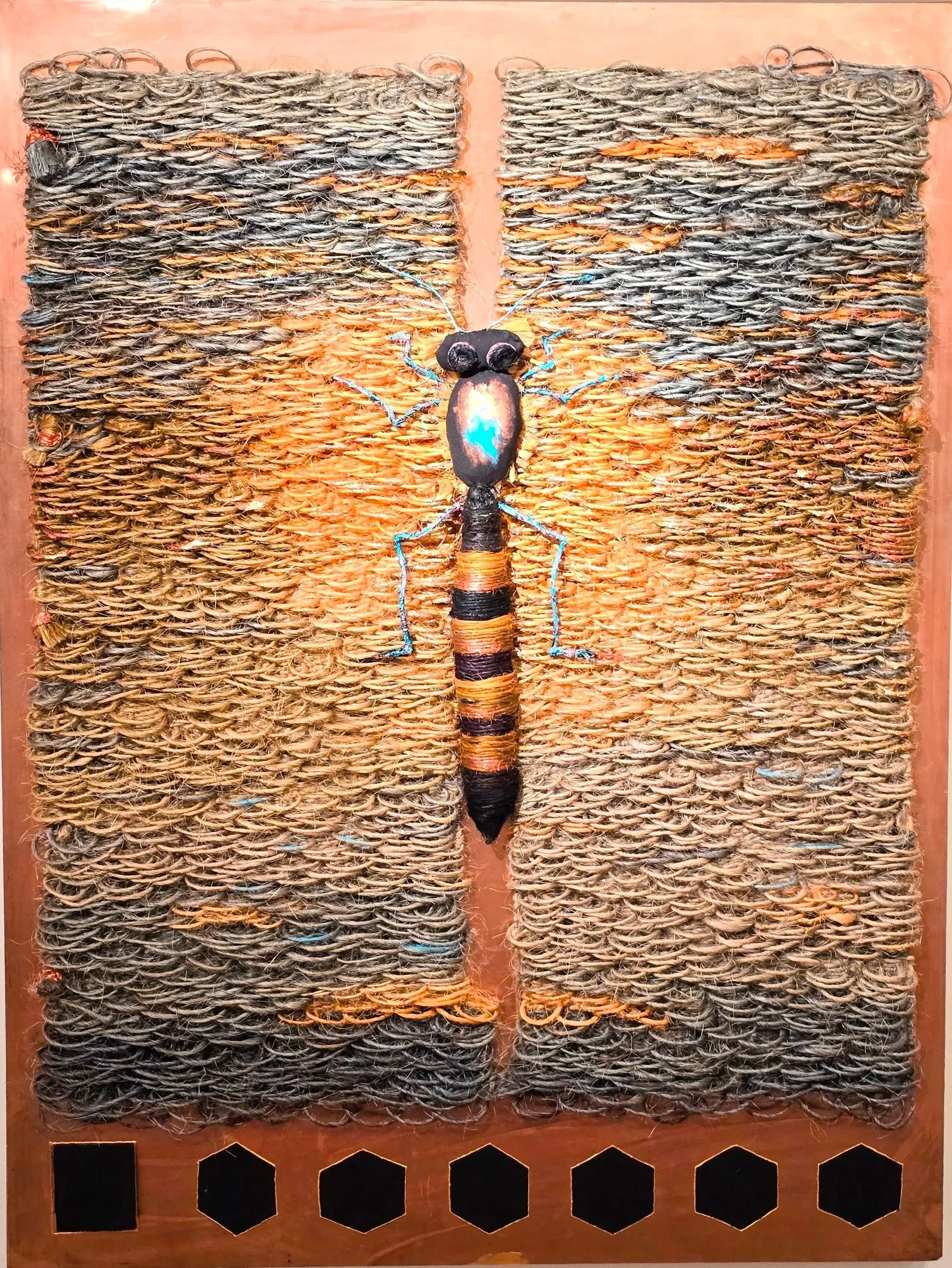 Queen Bee
Sisal & Mixed Media on Copper Metal