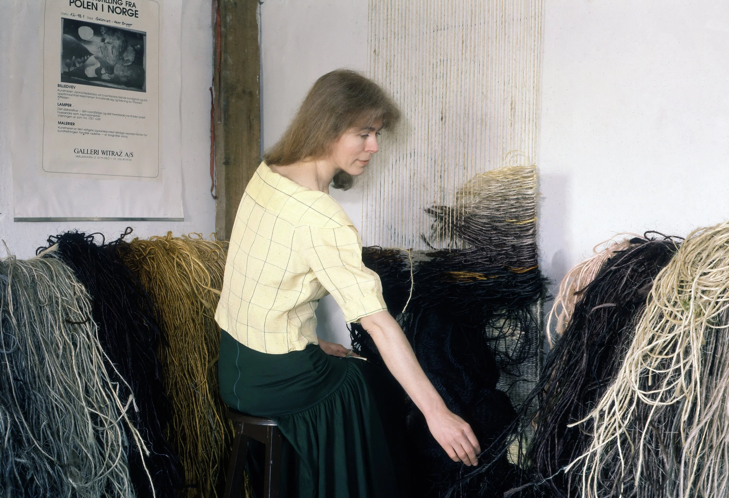 Nina at work with dyed fibers at Rozynyk Studio