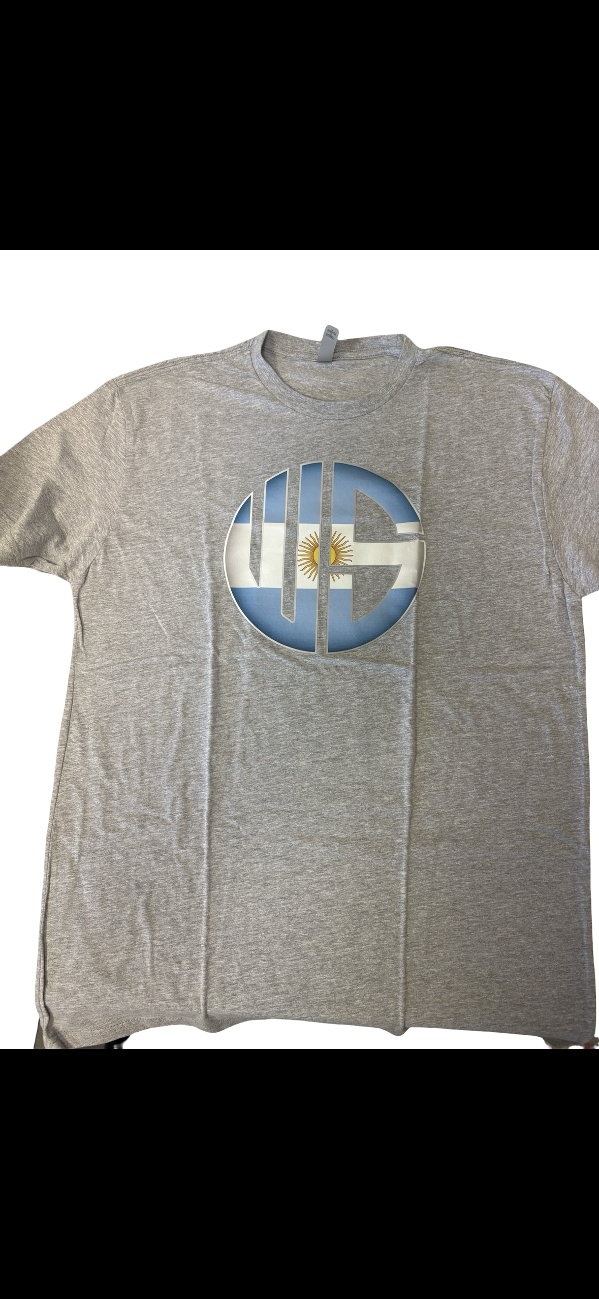 Light Gray Short Sleeve T-shirt with Custom Argentina Logo