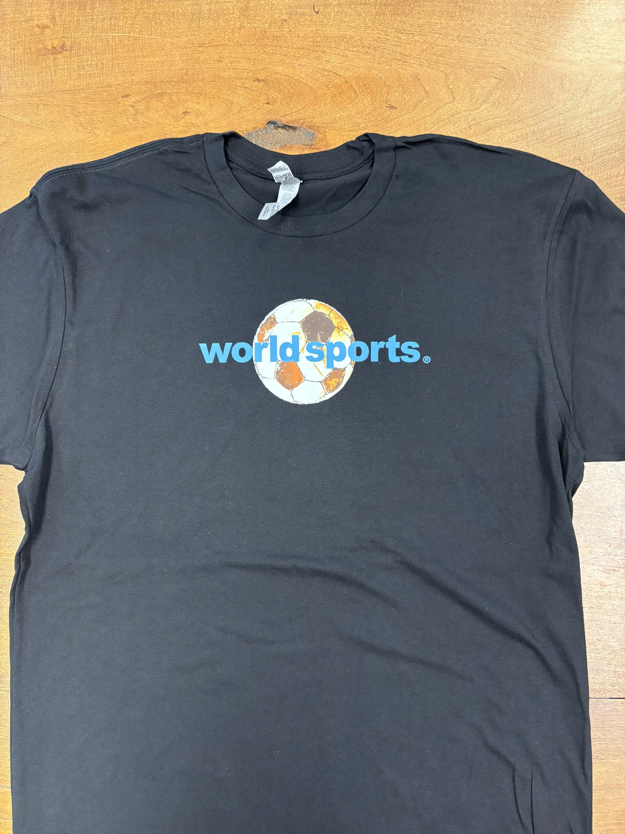 Black T-Shirt with Retro Soccer Ball