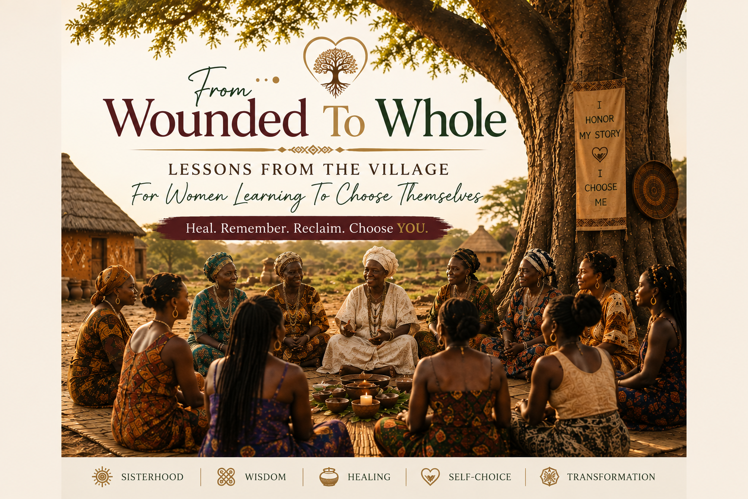 FROM WOUNDED TO WHOLE Lessons from the Village for Women Learning to Choose Themselves Course Edition  Created by Lisa Marie Goodson