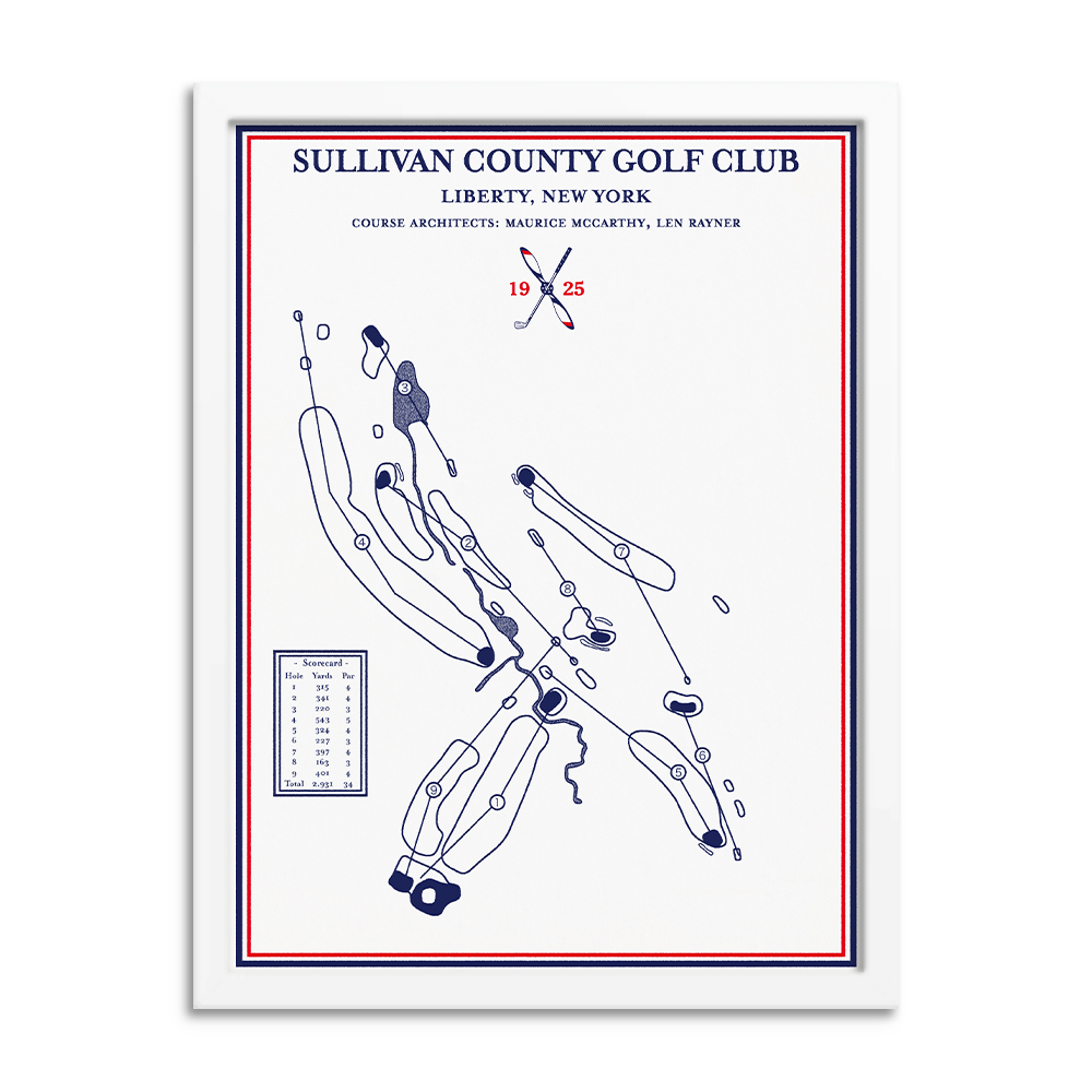 Course Maps 18"x24" Custom Print (White Frame)