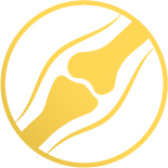 Stylized yellow joint icon inside a black circle