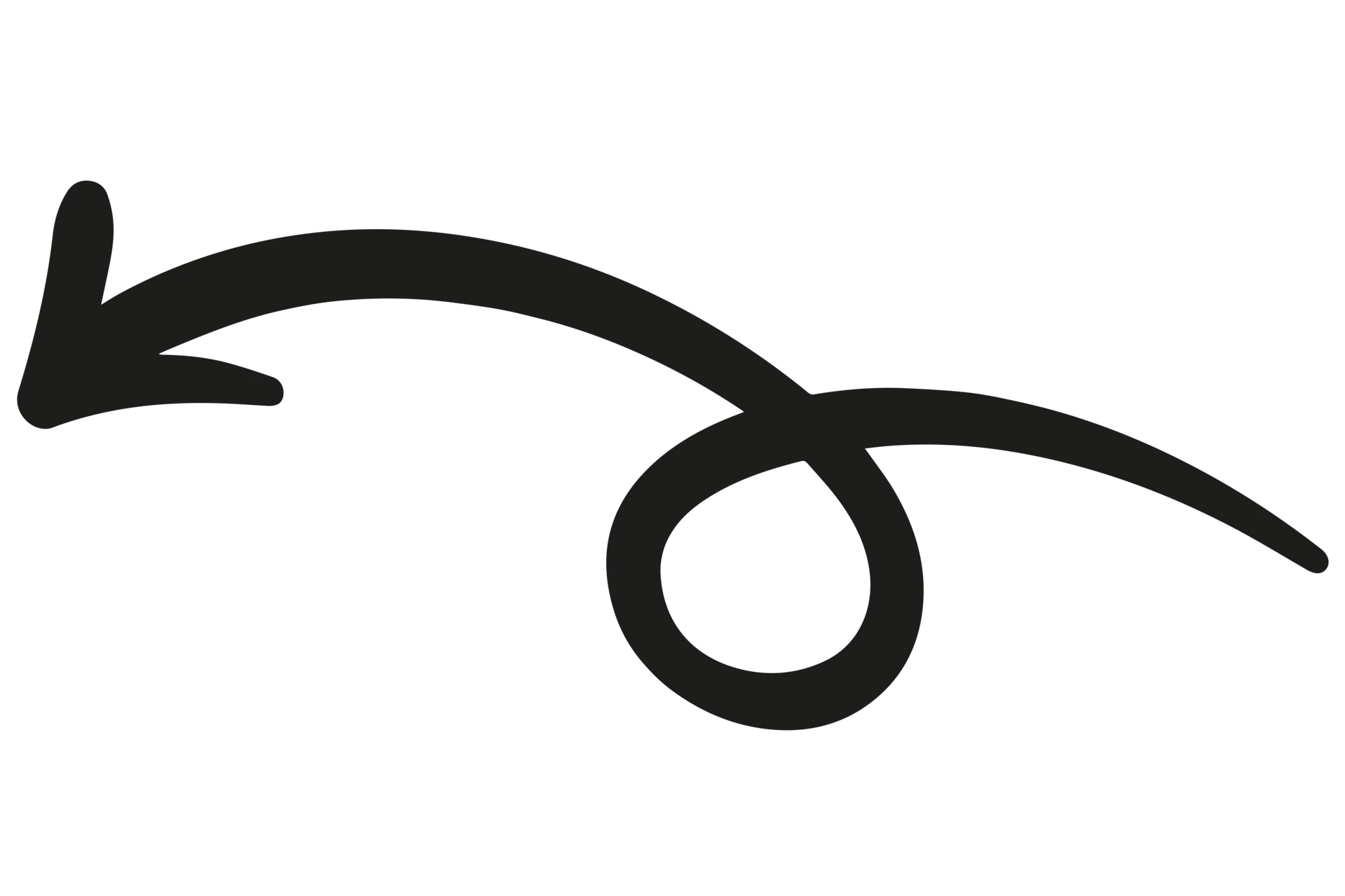 Black swirling arrow