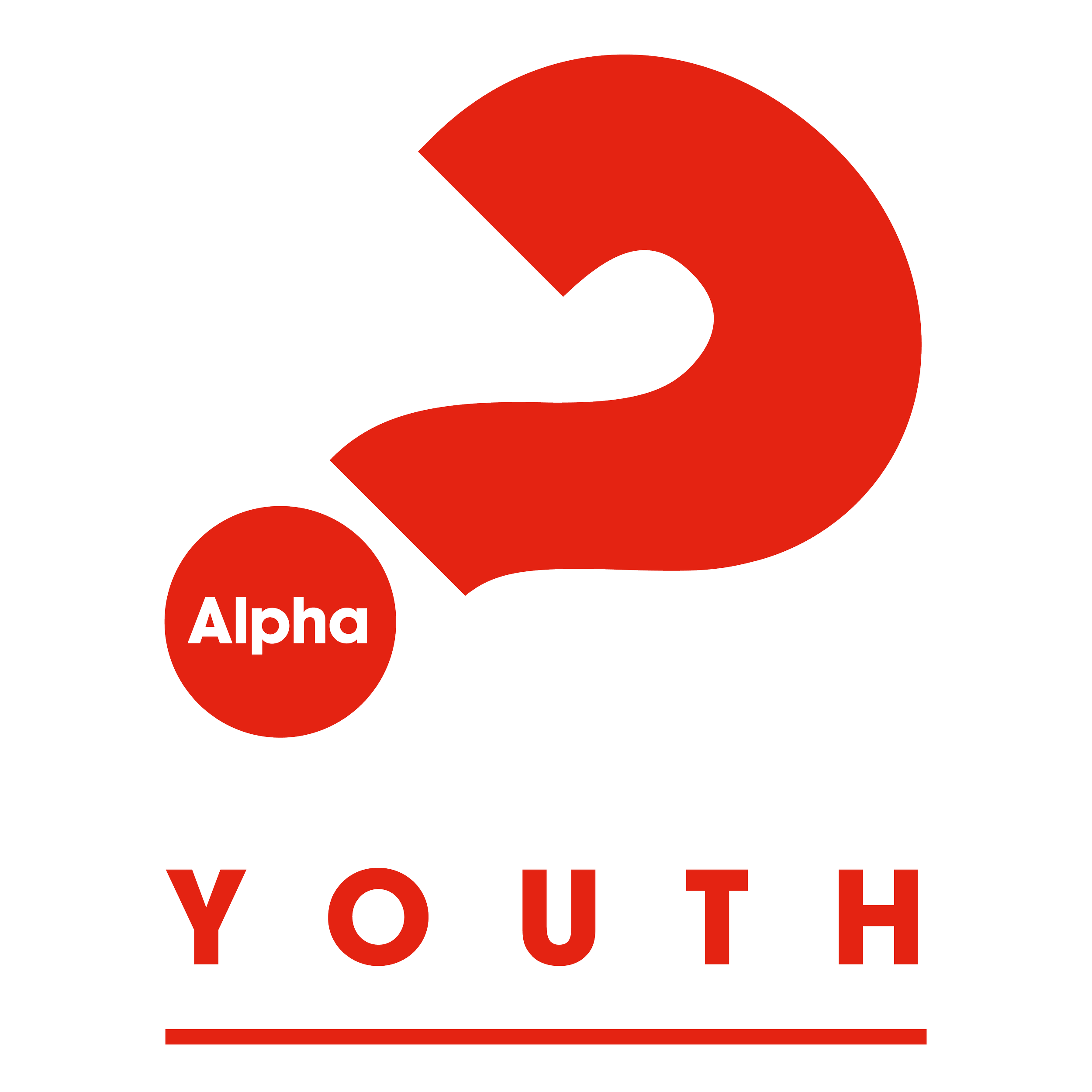 Red arrow pointing to the right with the words 'Alpha' inside a red circle and 'VOUCH' in bold red letters below, and the phrase 'You're out' in red letters underneath.