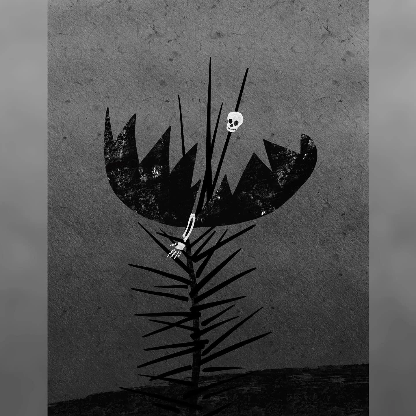 &ldquo;Sting&rdquo; - Killer Inktober plant. I can&rsquo;t do an Inktober without drawing a sharp object of some kind, and this satisfied my inky bloodlust.

#meganwolfe #meganwolfeart #procreate #bwillustrations #inktober2025