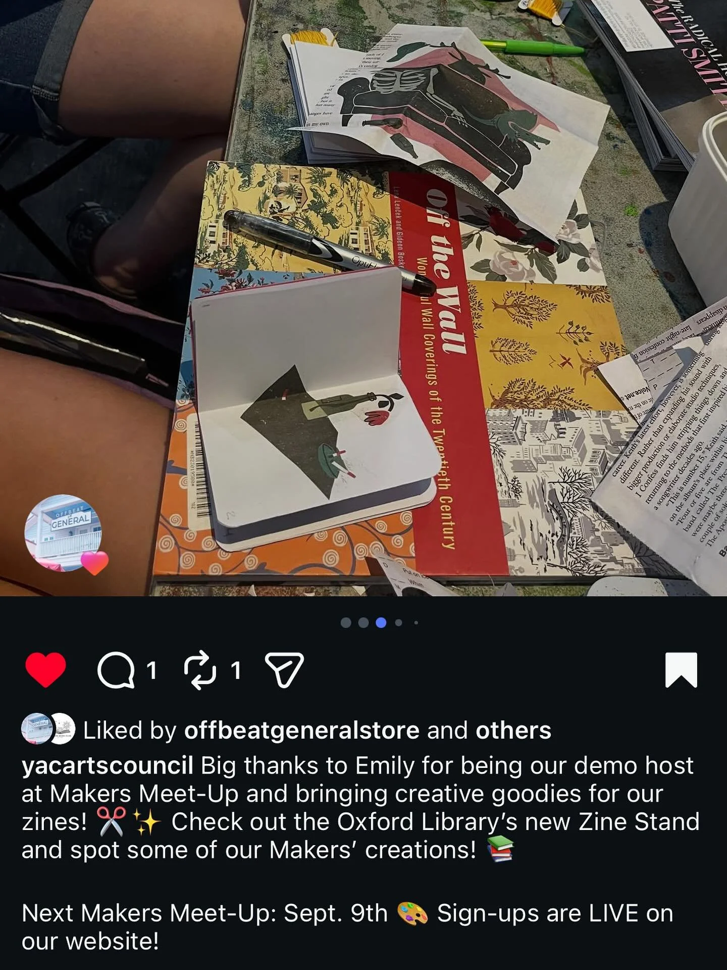How cool is this! A zine makers workshop at @yacartscouncil used found images from publications and other things in their projects, and my illustrations from @thelocalvoice ended up in a zine! It&rsquo;s so meta, and so flattering! 😄 I just happened