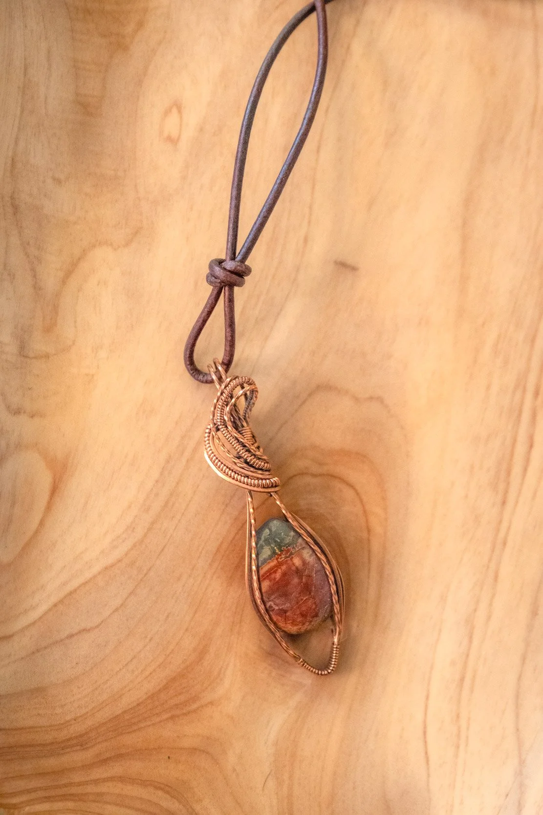 Red Creek Jasper wrapped in copper