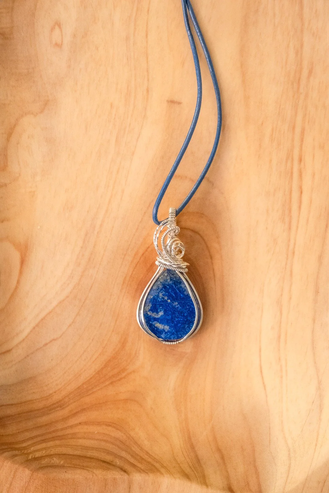 Lapis Lazuli wrapped in sterling silver