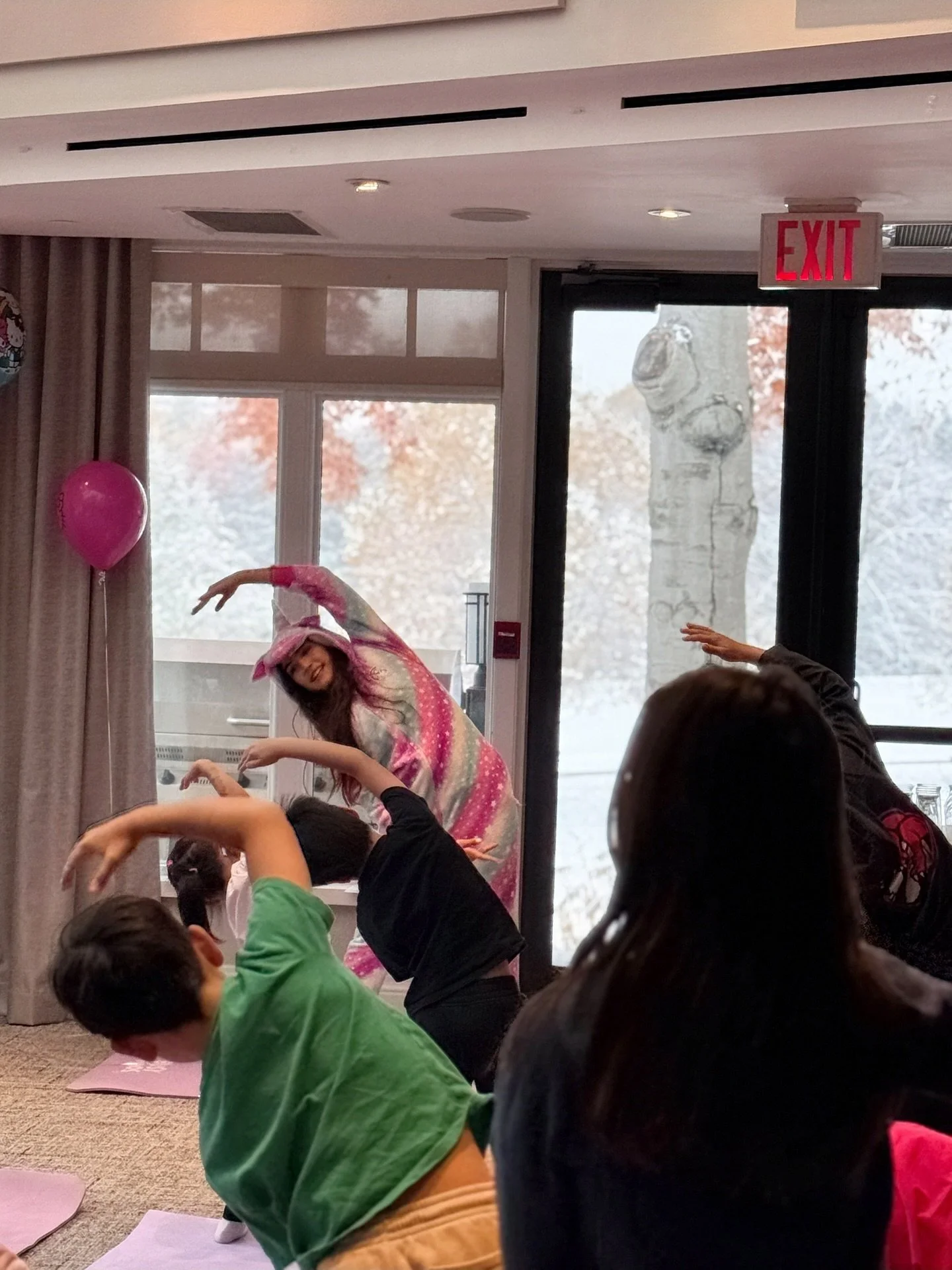 Celebrating Sweet Jordan today with a magical unicorn yoga and slime birthday party! 🦄🎈🎂