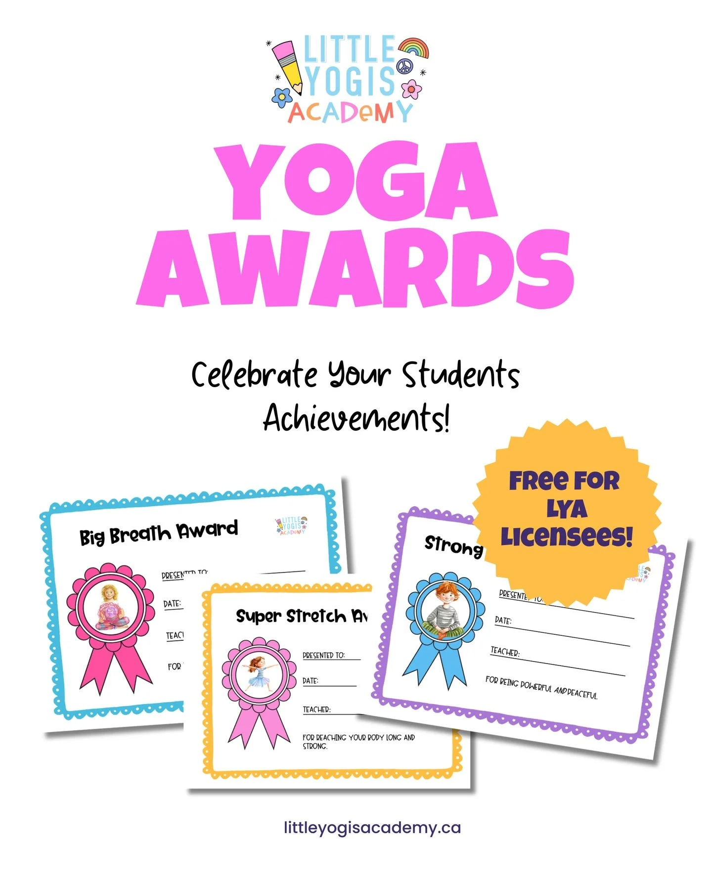 ✨ Drumroll for tiny triumphs ✨

Our Little Yogis Yoga Awards are here to celebrate big breaths, kind hearts, strong bodies, and calm minds 🧘&zwj;♀️💖

Perfect for wrapping up a class, a session, or a whole term with a moment that makes kids feel see