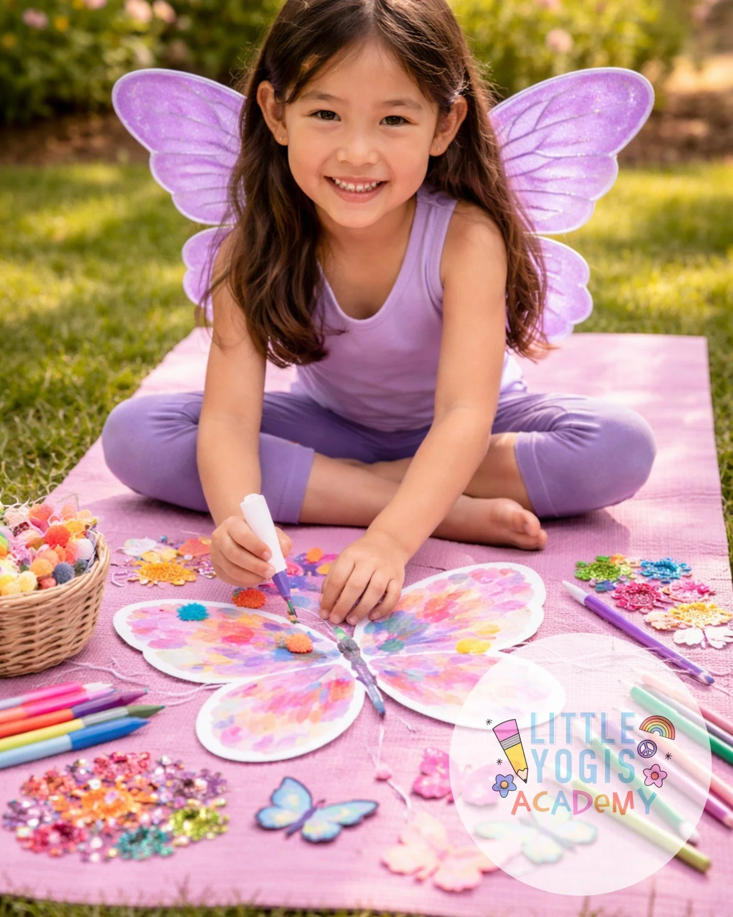 There&rsquo;s something extra special about celebrating in the sunshine 🌸✨⁠
⁠
Our Little Yogis backyard birthday parties are more than just a party&hellip; they&rsquo;re an experience. Think butterfly crafts, giggles on yoga mats, sparkly creativity