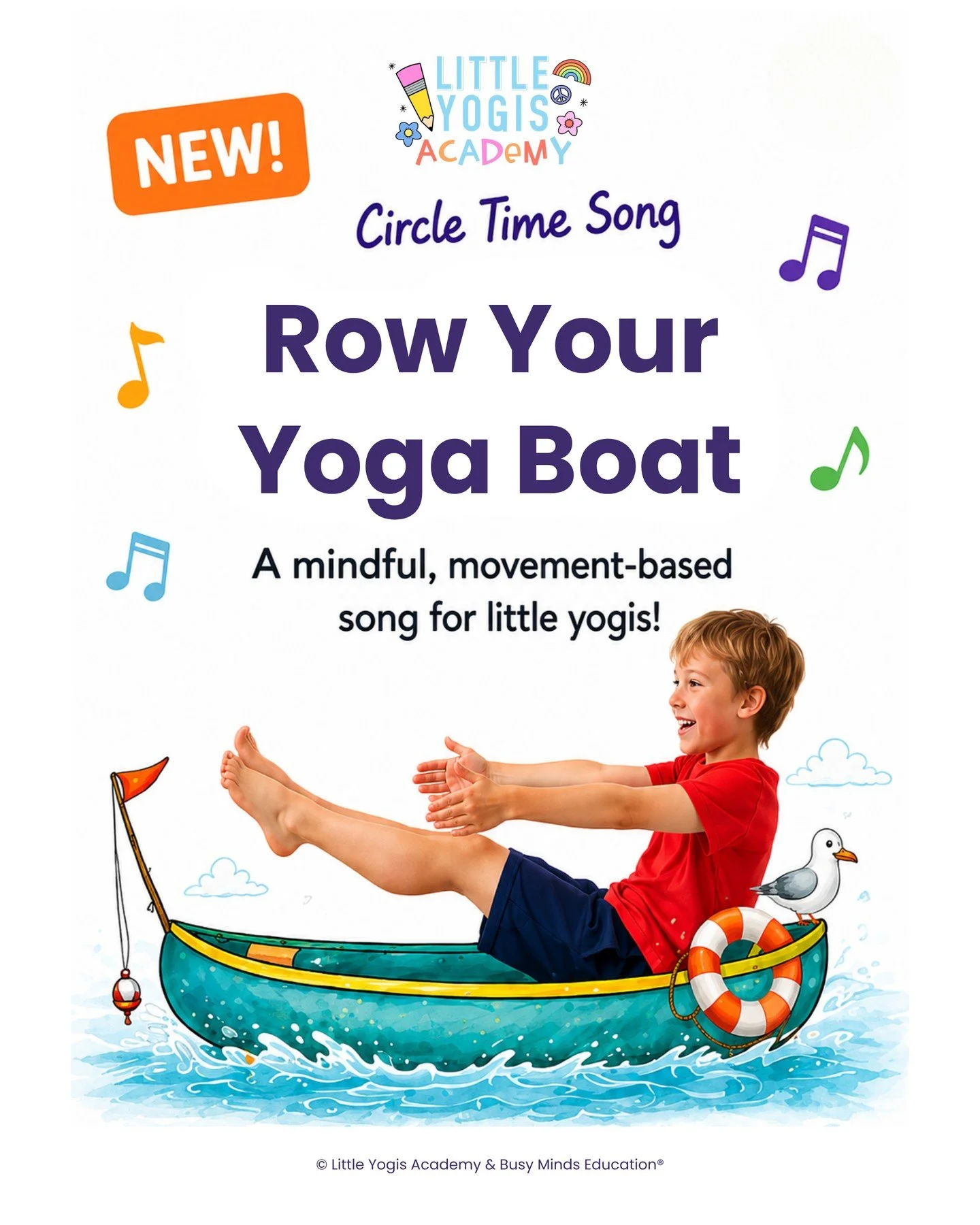 🎵✨ NEW CIRCLE TIME SONGS ARE HERE ✨🎵⁠
⁠
Teachers, ECEs &amp; kids yoga educators... this is your sign to make circle time more magical 🌈🛶⁠
⁠
Our brand new Row Your Yoga Boat song combines:⁠
🧘 movement⁠
💨 mindful breathing⁠
🎶 music⁠
🤍 connecti
