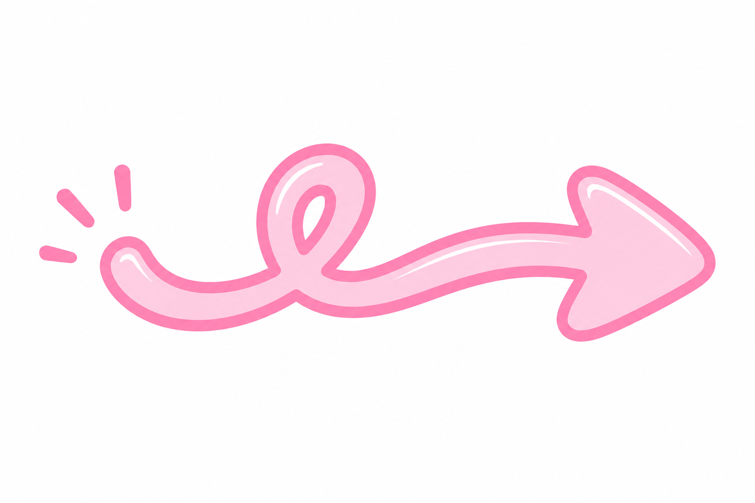 Pink neon arrow pointing to the right with a spark-like detail on the left end.