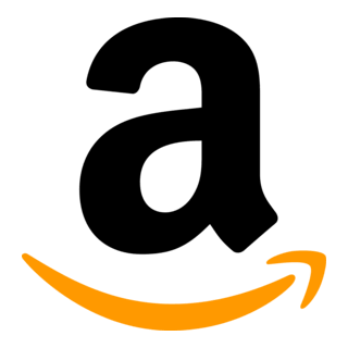 Amazon logo with a black lowercase 'a' and an orange smile-shaped arrow underneath.
