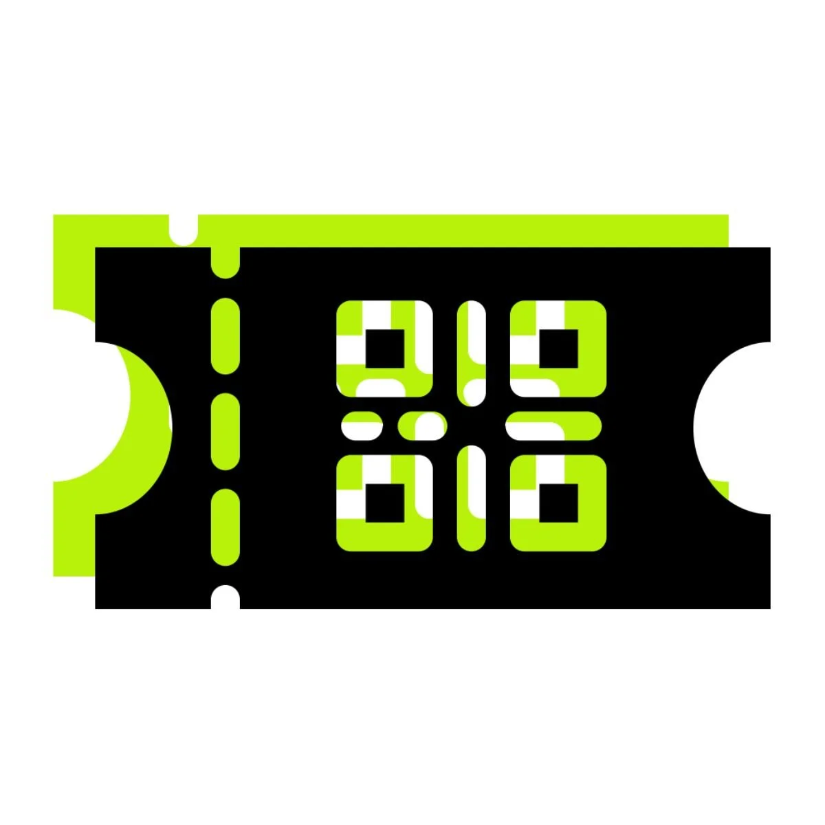 A neon green and black graphic representation of a ticket to get into a professional sports game illustrating the revenue opportunity of understanding what drives your fans.