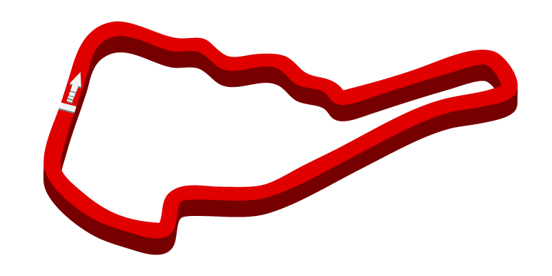 Red 3-D outline of Michelin Raceway Road Atlanta