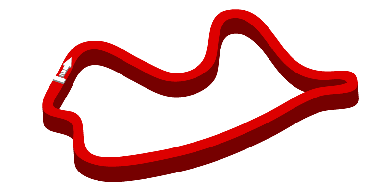 Red 3-D outline of Canadian Tire Motorsport Park
