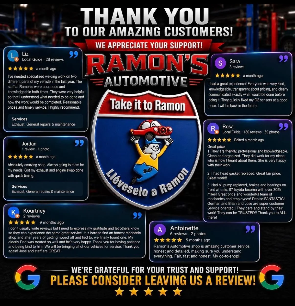 From all of us here at Ramon&rsquo;s Automotive, we want to just say thank you for all the love a support, you have no idea how much this helps us as a small business and none of it goes unnoticed! Thank you, once again!