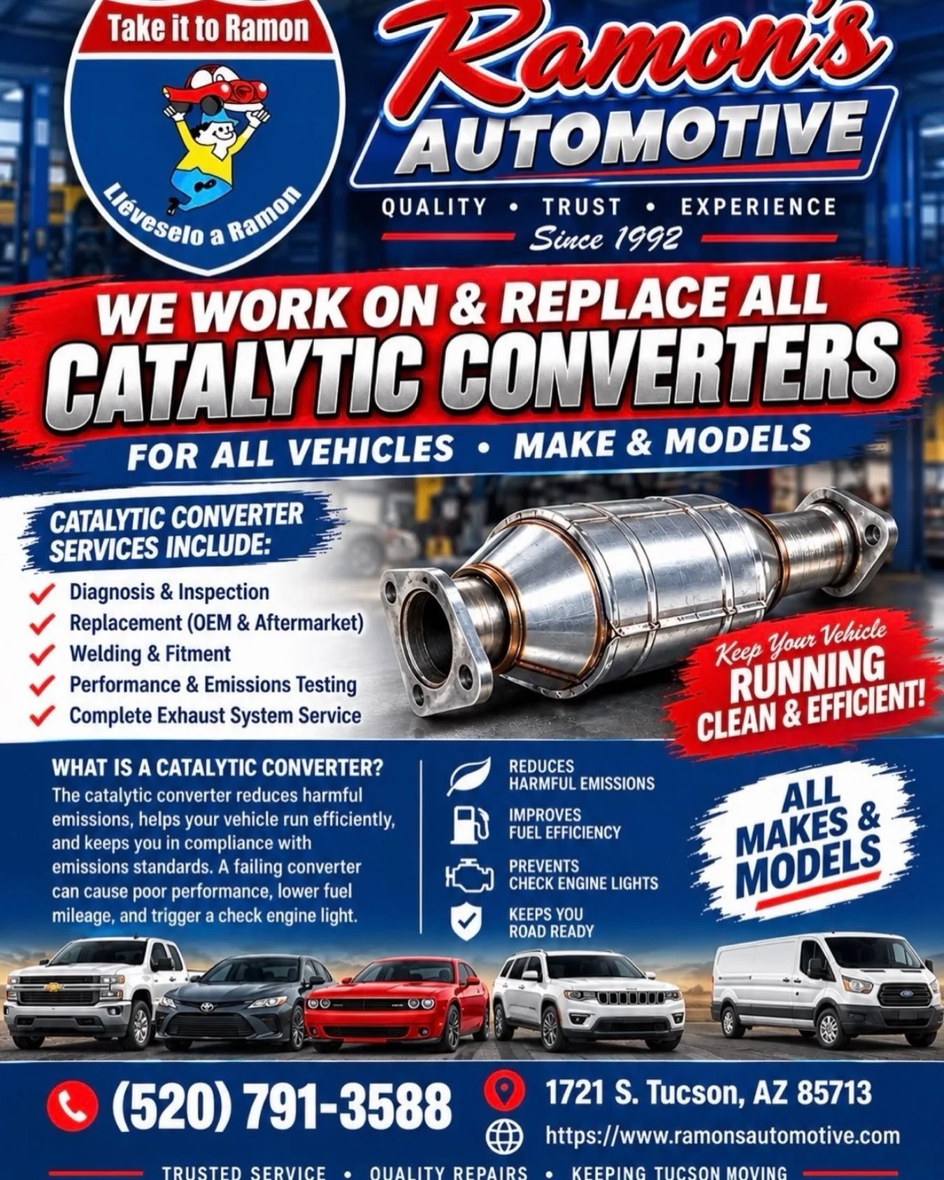 For all of your catalytic converter needs and overall exhaust in general, we got you covered! Anything from a small weld job to a complete customer dual exhaust, we do it all. Give us a call or stop by for an estimate.