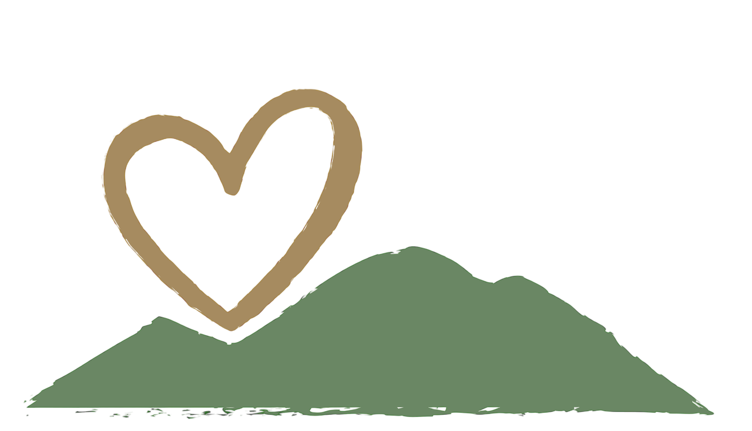 A colorful diagram illustrating the water cycle with a large mountain, a heart shape, and clouds, showing evaporation, condensation, and precipitation stages.