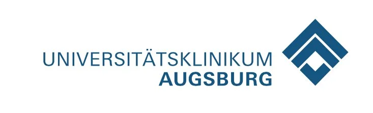 Logo for Universitätsklinikum Augsburg with a geometric symbol and text.